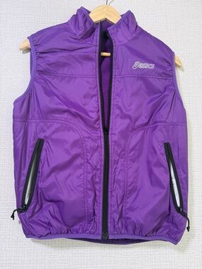 ASICS Purple Running Zip-Front Vest - Reversible